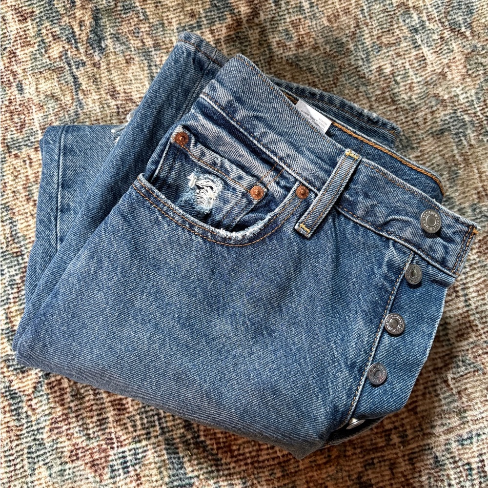 Levi's Ribcage Straight Ankle Jeans - Classic Blue